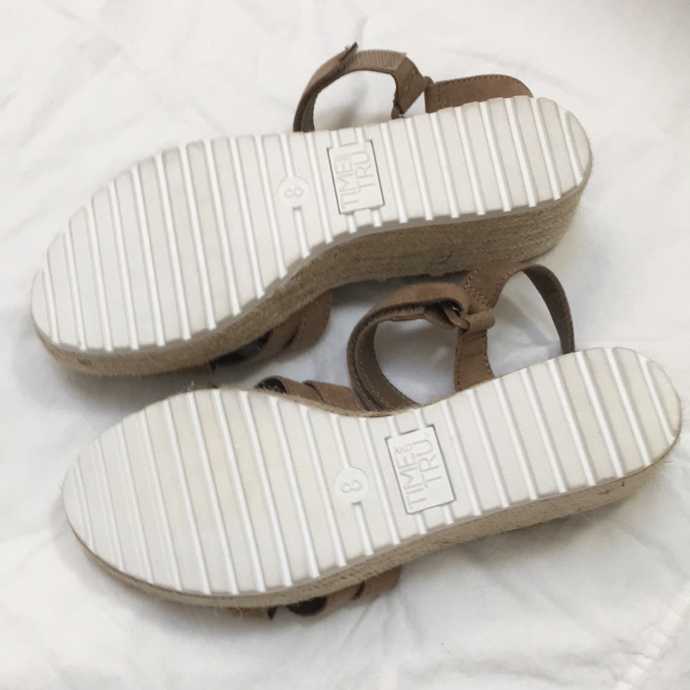 Tan Strappy Wedge Sandals - Picture 5 of 10